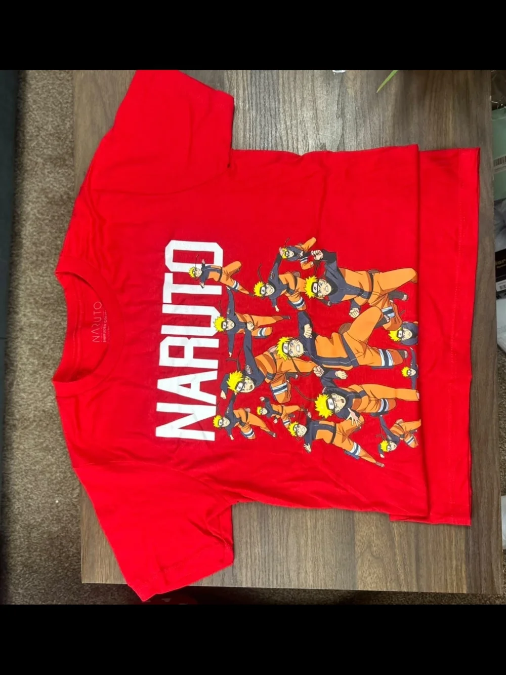 Red Naruto Graphic Kids T‑Shirt